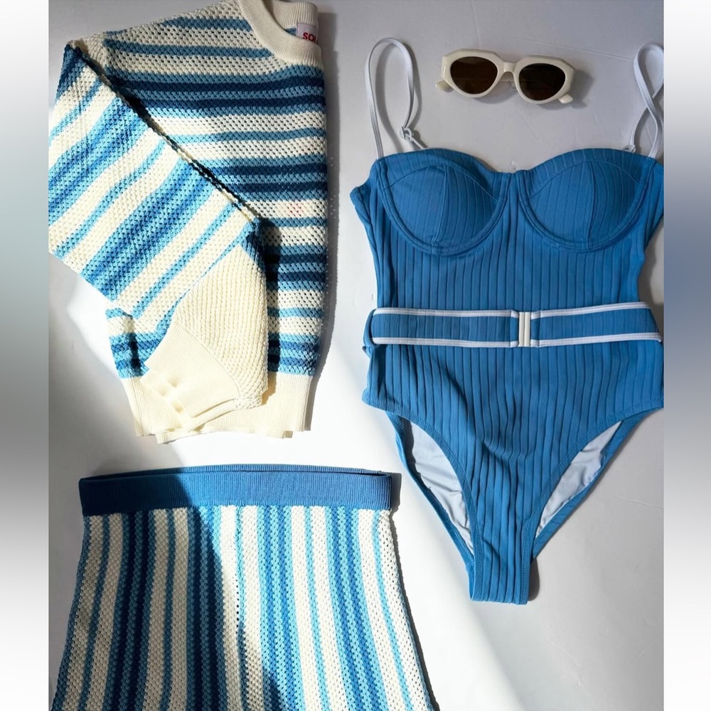 NWT SOLID & STRIPED THE SPENCER RIBBED ONE-PIECE SWIMSUIT Sz M - Picture 5 of 11